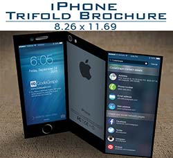 三折页模板－iphone风格：iPhone Tri-Fold Brochure